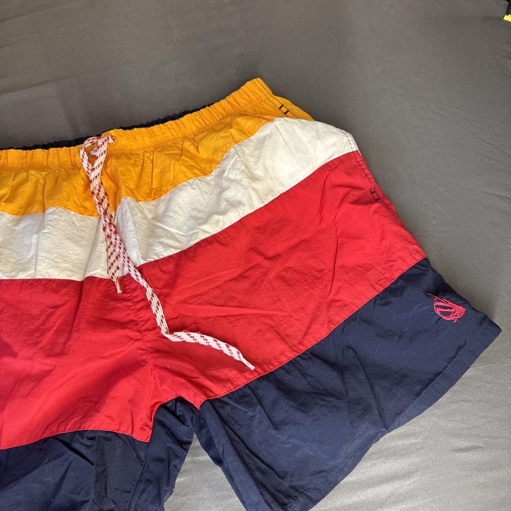 Men's Large Nautica Men's Swim Trunks Striped‎ - Picture 4 of 6